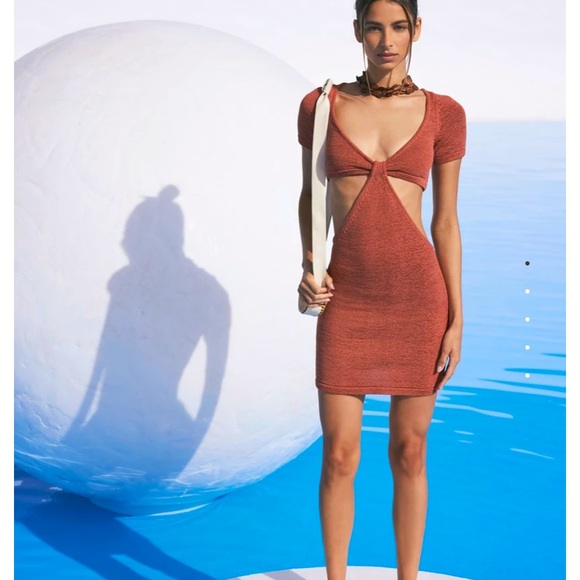 cult gaia Dresses & Skirts - Cult Gaia Billie Knit Dress in Coral
